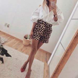 Zara leopard shorts